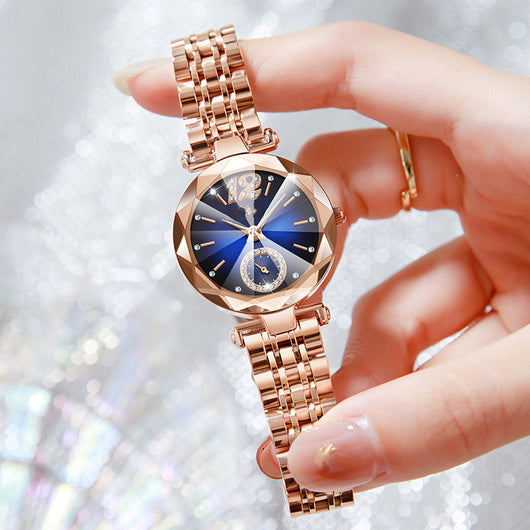 Reloj de Mujer con Esfera de Diamante y Degradado de Cristal - Image 11