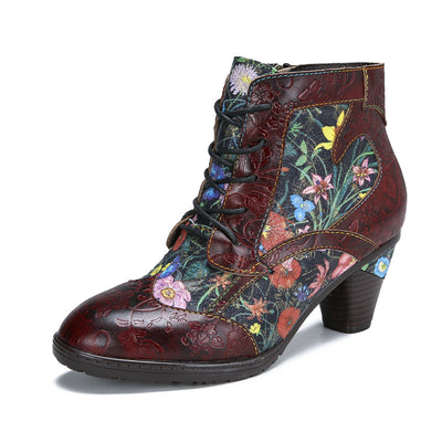 Botas Retro de Cuero con Cierre Lateral y Tacón Alto - Image 3