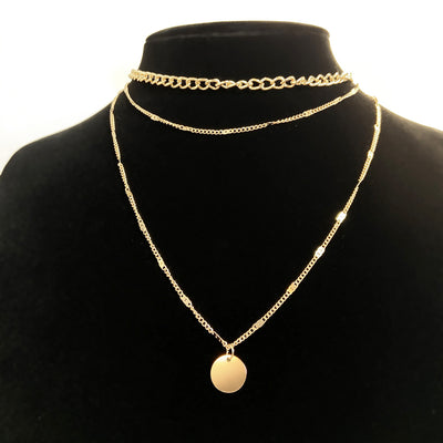 Collar Colgante Disco Multicapa de Personalidad Moderna - Image 6