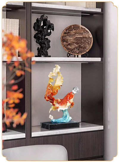 Ornamento Carpa Saltando la Puerta del Dragón - Decoración Feng Shui para Sala y Oficina - Image 25