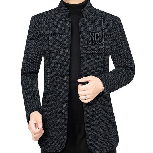 Chaqueta Casual de Lana con Cuello Parado para Hombre - Image 2