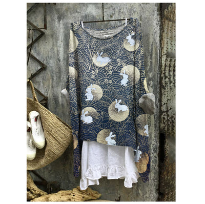 Blusa Casual Suelta de Manga Larga con Estampado - Image 12