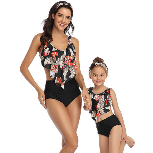 Bikini de Cintura Alta con Volantes - Traje de Baño Familiar a Juego - Image 8