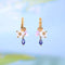 Aretes Vintage Jardín Monet Flores Esmaltadas para Mujer