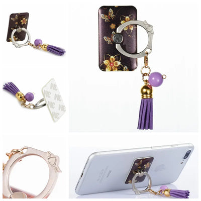 Anillo Soporte para Teléfono con Borlas Metálicas Pintadas a Mano - Image 34