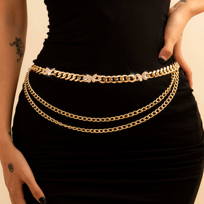 Jeans Punk Metal para Mujer con Cadena en la Cintura