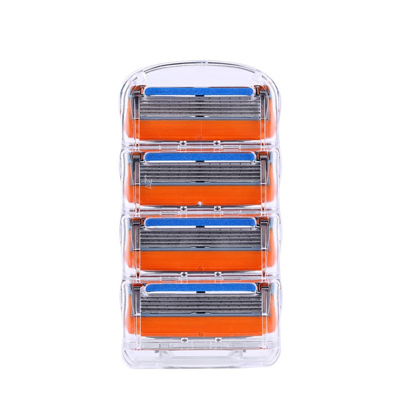 Rasurador Manual de 5 Capas con Caja Naranja - Afeitado Suave y Preciso