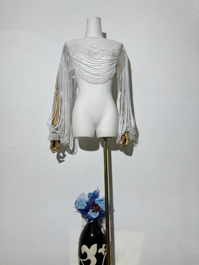 Blusa Larga con Mangas y Detalles de Diamantes - Image 14