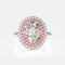 Women's High Carbon Diamond Oval Dove Egg Ring Rose Dorado Blanco Tamaño 5