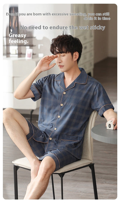 Pijama de Verano para Hombre - Conjunto de 3 Piezas en Algodón con Manga Corta - Image 13