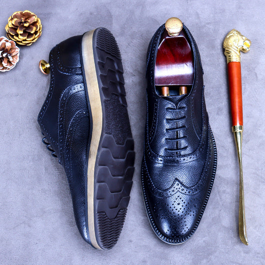Zapatos Brogue Ejecutivos Hombre Estilo Británico Retro Grabado - Image 5