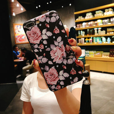 Funda para Celular con Diseño de Rosa Grabada y Flecos Pintados - Image 12
