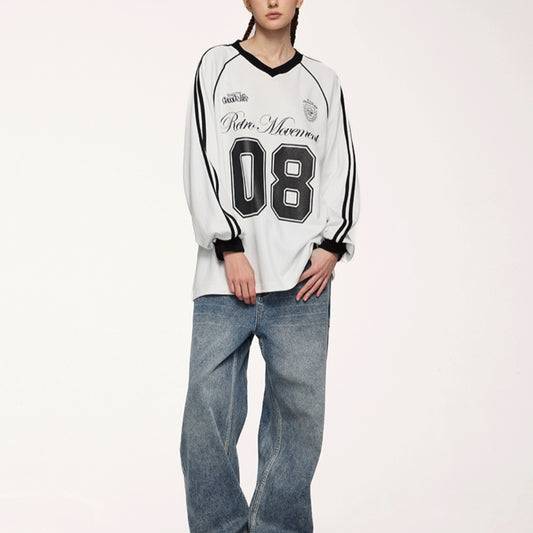 Camiseta Manga Larga Estilo Urbano Jersey Americano para Hombre