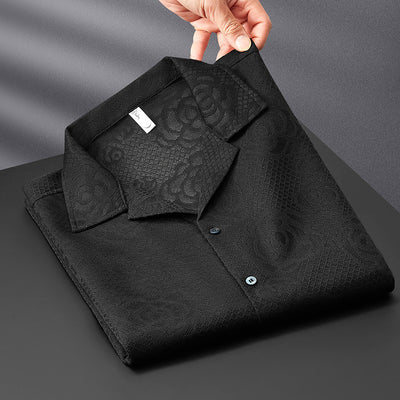 Camisa Jacquard Tejida Premium para Hombre, Manga Corta - Image 7