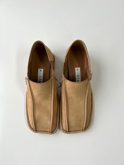 Zapato Retro Cuadrado Mujer Cuero Genuino Tacón Medio Grueso - Image 25