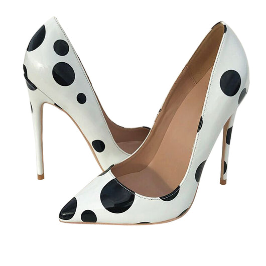 Tacones Altos con Diseño Geométrico Blanco y Negro - Puntos y Ondas - Image 6