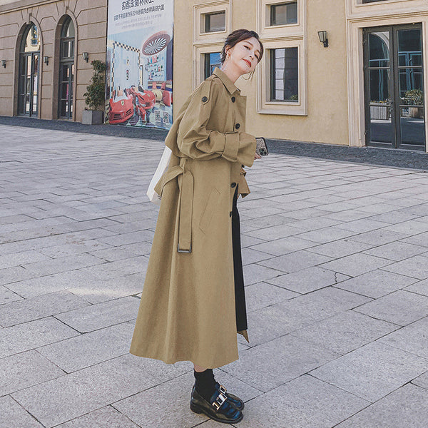 Abrigo Largo Estilo Coreano Casual Británico Hasta la Rodilla - Image 3