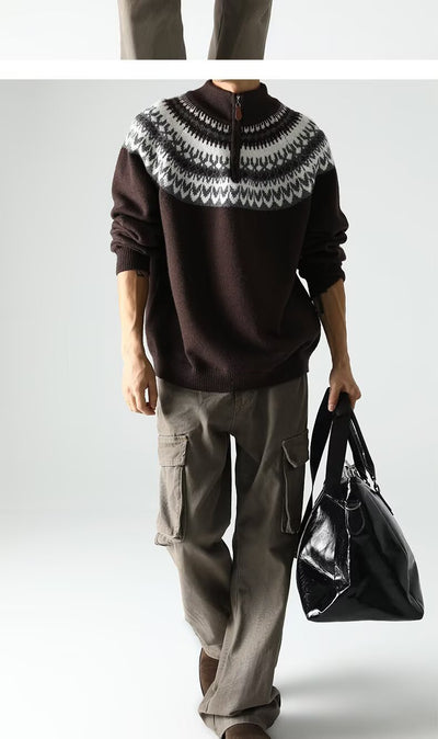 Suéter Retro Estadounidense para Hombre - Otoño e Invierno - Image 18