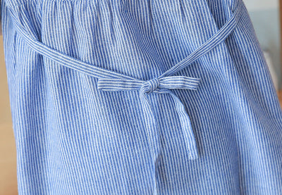 Blusa Maternidad Cuello Alto Rayas con Bordado - Image 9