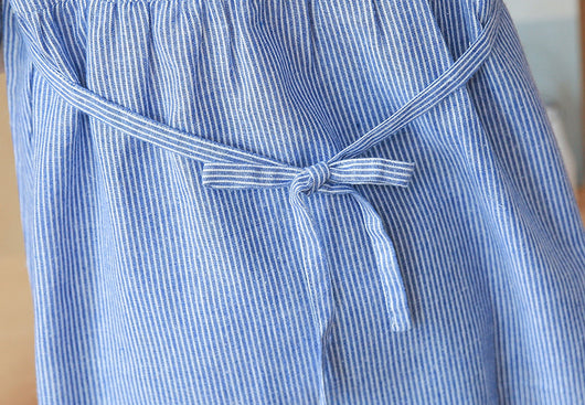 Blusa Maternidad Cuello Alto Rayas con Bordado - Image 9