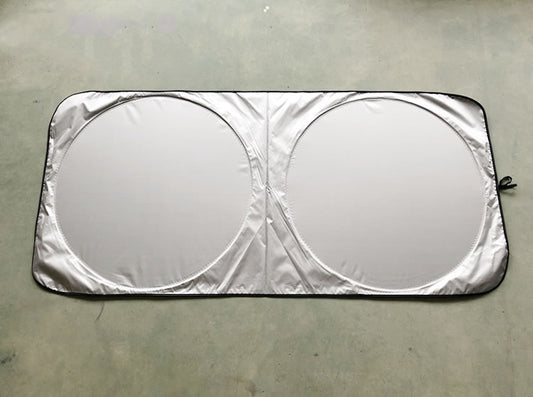 Parasol Automotriz Doble Círculo Plateado - Protector Solar Frontal - Image 2