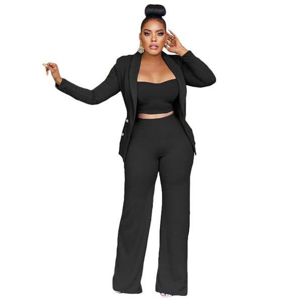 Conjunto de Tres Piezas: Saco, Chaleco y Pantalón de Pierna Ancha - Image 3