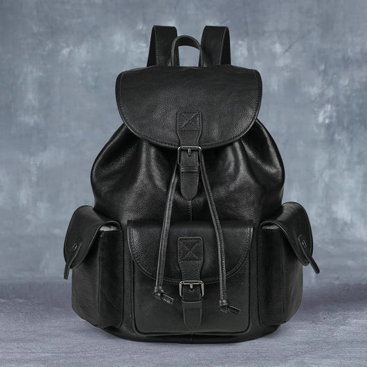 Mochila de Cuero Genuino Estilo Retro - Bolsa Casual Versátil - Image 7