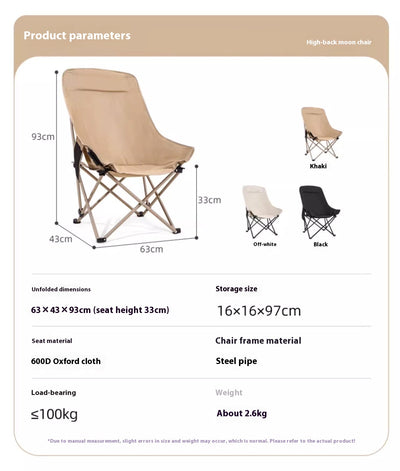 Silla de Camping Plegable con Respaldo Alto - Portátil y Cómoda - Image 13
