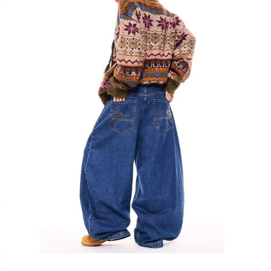 Pantalones Vaqueros Retro de Cintura Alta Recta y Pierna Ancha para Hombre - Image 4
