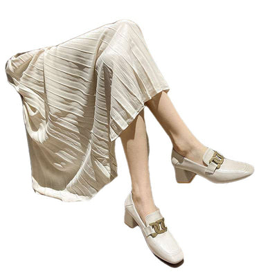 Zapatos de Tacón Grueso en Cuero para Mujer - Versátiles y Cómodos - Image 13