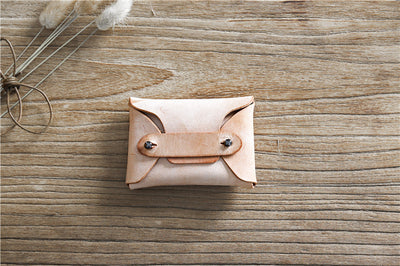 Cartera Vintage de Cuero Primera Capa - Monedero Compacto para Tarjetas - Image 9