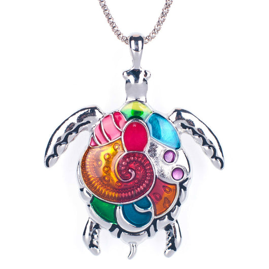 Conjunto de Collar y Aretes Tortuga Arcoíris - Image 2