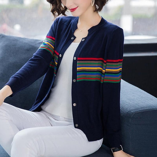 Cardigan Oversized Bloques de Color Tejido Ligero - Image 15