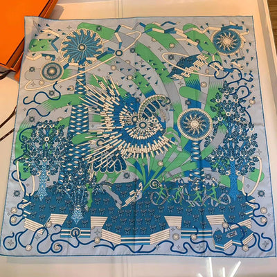 Pañoleta de Seda Estampada Tejida Hecha a Mano - Image 60