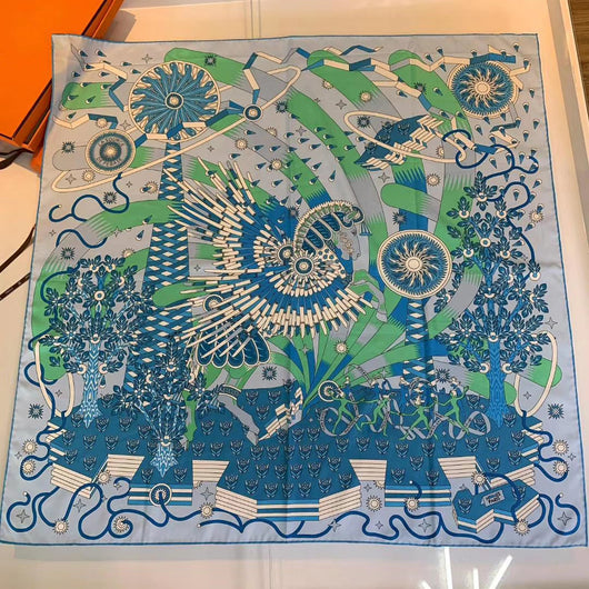 Pañoleta de Seda Estampada Tejida Hecha a Mano - Image 60