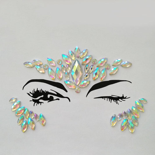 Joyas Adhesivas con Brillantes para Tatuajes Temporales - Pegatinas de Cristal Festival y Fiesta
