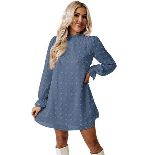 Vestido Largo de Chifón con Mangas Bubble y Jacquard - Image 22