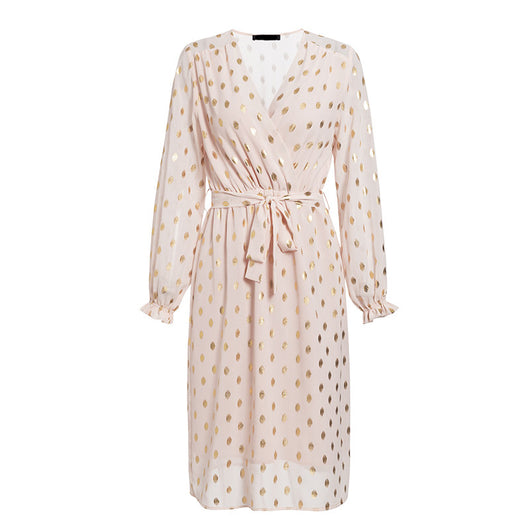 Vestido Midi con Mangas Farol y Cinturón - Image 6