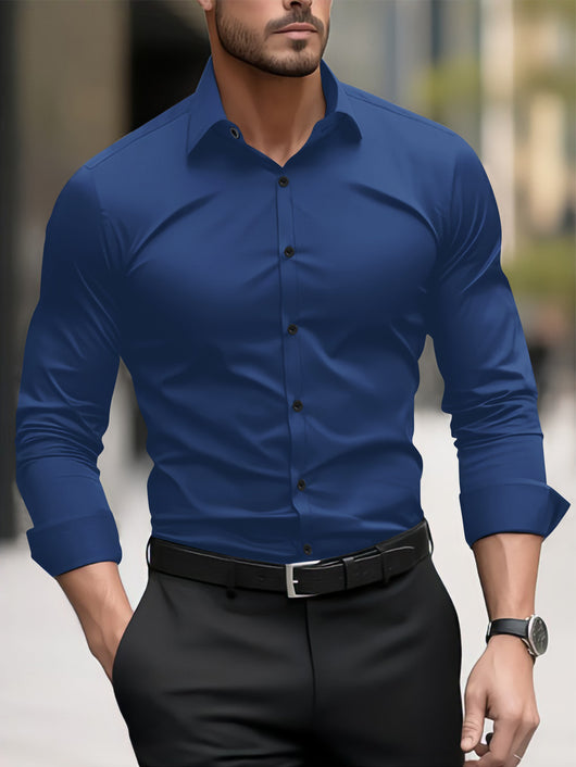 Camisa Casual Ejecutiva de Manga Larga en Tono Pigmentado - Image 23