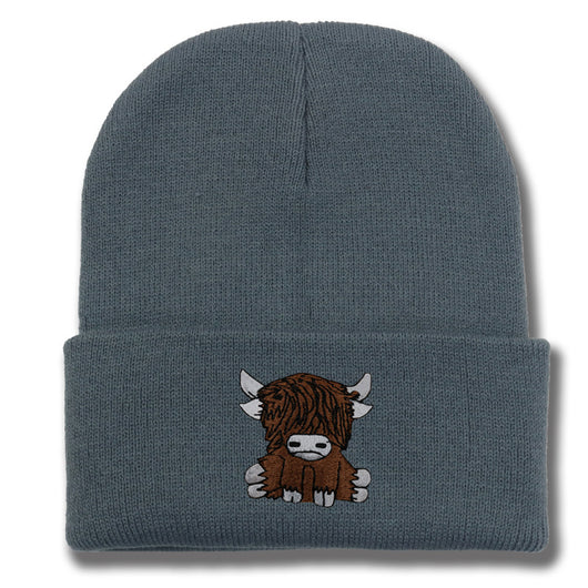 Gorro de Lana Tejido con Diseño de Yak Peludo - Abrigo Otoño e Invierno - Image 9