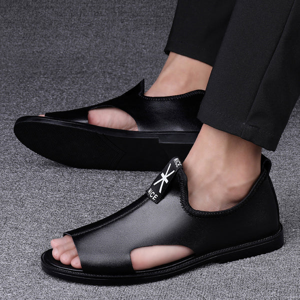Sandalias de Cuero Premium para Hombre - Playa y Uso Diario Antideslizantes
