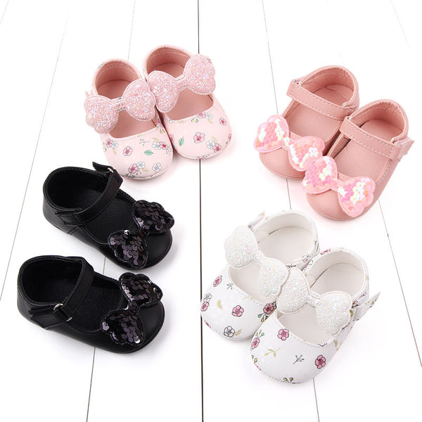 Zapatos de Bebé Princesa con Lentejuelas y Moño