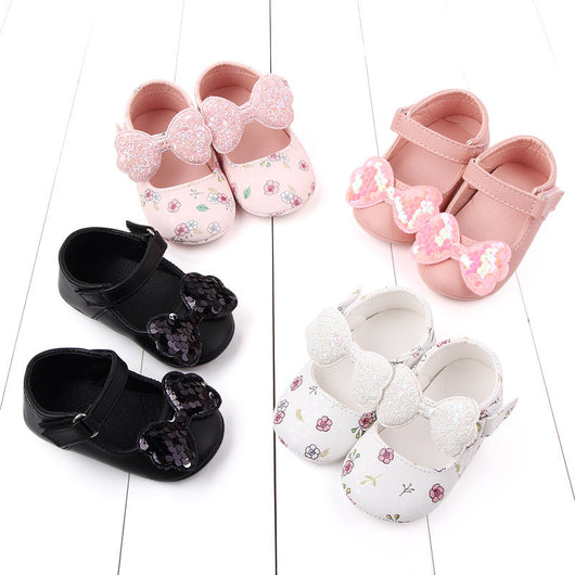 Zapatos de Bebé Princesa con Lentejuelas y Moño - Image 2
