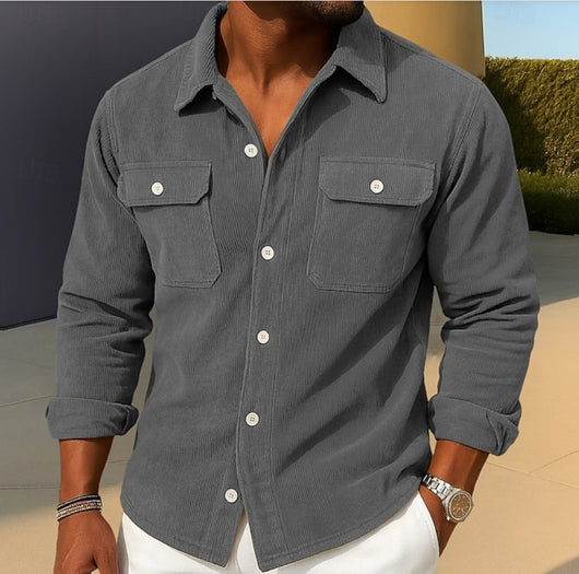 Camisa-Abrigo Holgada de Pana para Hombre - Image 7