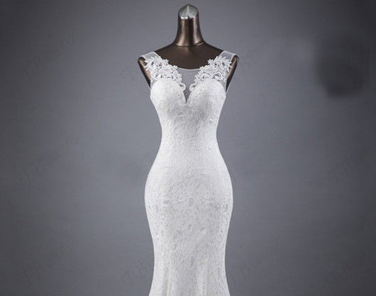 Vestido de Novia Slim Encaje Delicado con Detalle de Cola Doble - Image 6