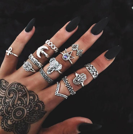 Conjunto de Anillos Bohemios Vintage