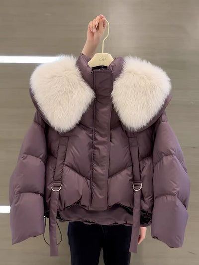 Abrigo de Invierno Acolchado en Algodón Negro para Mujer - Image 17