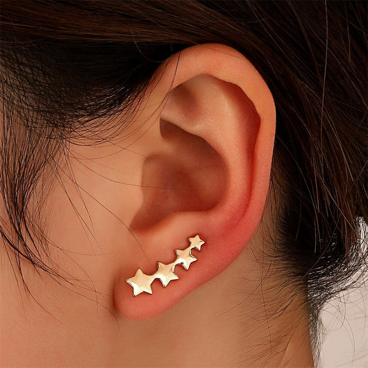 Aretes Elegantes con Diseño de Hojas - Sin Perforación - Image 2