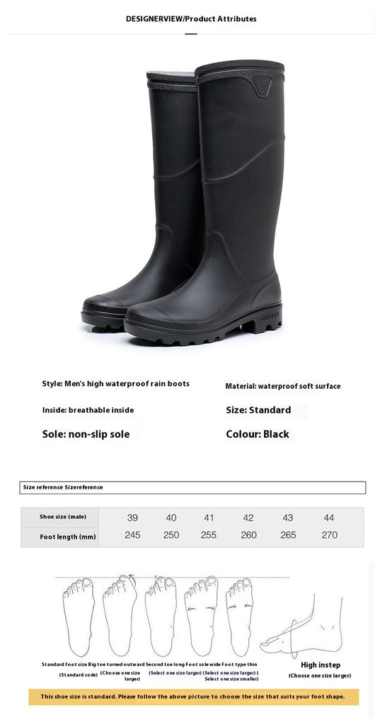 Botas de Lluvia Altas para Construcción - Zapatos Protectores Impermeables Antideslizantes - Image 14