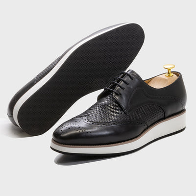Zapatos Derby Tejidos Punta Fina - Calzado Casual de Cuero para Hombre - Image 5